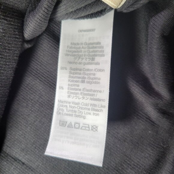 Madewell Black Generative Supima Cotton-Blend Sleeveless V-Neck Tank Top Size L - Picture 3 of 6